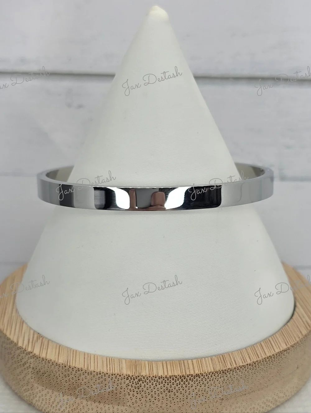 Stainless Steel Silver Tone Crystal Accent Bangle Bracelet BR114